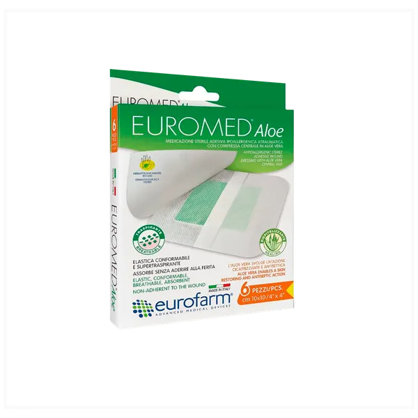 Apósito Postoperatorio Euromed Adhesivo con Aloe Eurofarm 6 Unds